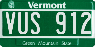 VT license plate VUS912