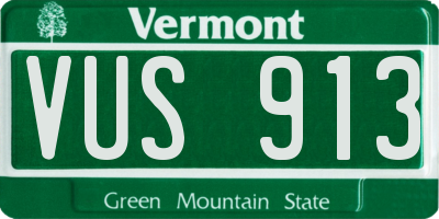 VT license plate VUS913