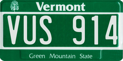 VT license plate VUS914