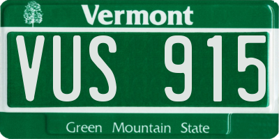 VT license plate VUS915