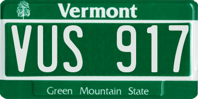 VT license plate VUS917
