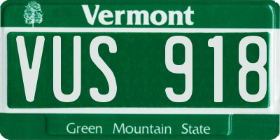 VT license plate VUS918