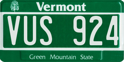 VT license plate VUS924