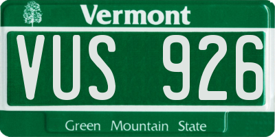 VT license plate VUS926