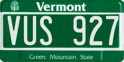 VT license plate VUS927