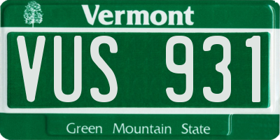 VT license plate VUS931