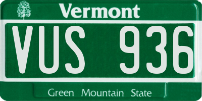 VT license plate VUS936