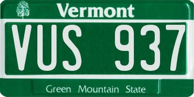 VT license plate VUS937