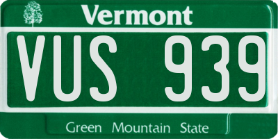 VT license plate VUS939