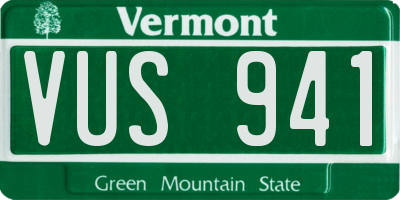 VT license plate VUS941