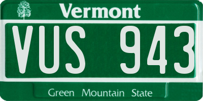 VT license plate VUS943