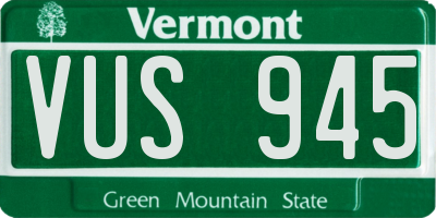 VT license plate VUS945