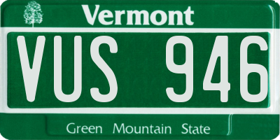 VT license plate VUS946