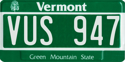 VT license plate VUS947
