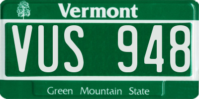 VT license plate VUS948