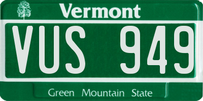 VT license plate VUS949