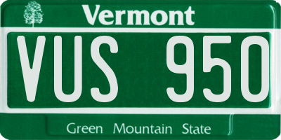 VT license plate VUS950