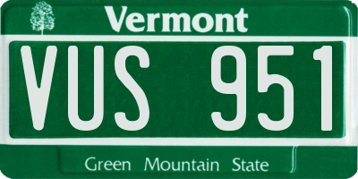 VT license plate VUS951