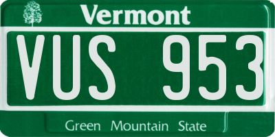 VT license plate VUS953