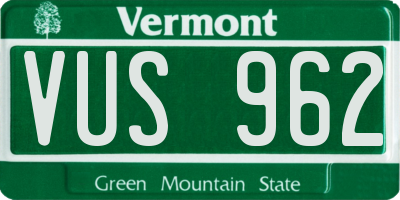 VT license plate VUS962