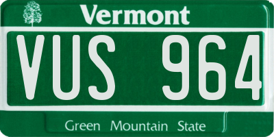 VT license plate VUS964