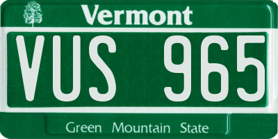 VT license plate VUS965