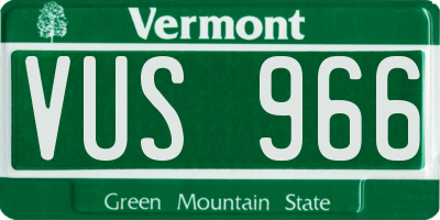 VT license plate VUS966