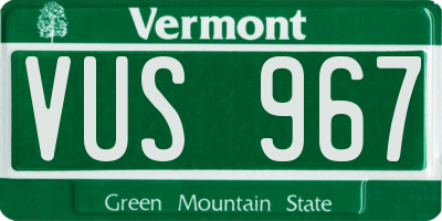 VT license plate VUS967