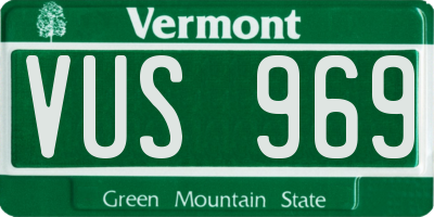 VT license plate VUS969