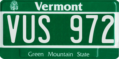 VT license plate VUS972