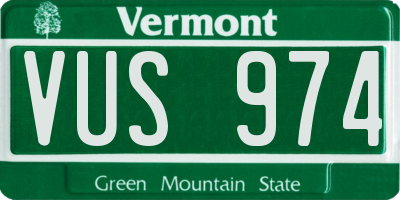 VT license plate VUS974