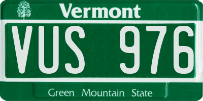 VT license plate VUS976