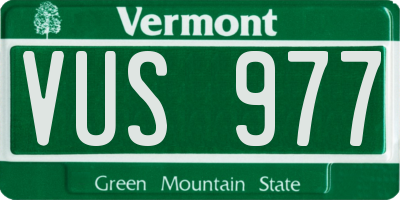 VT license plate VUS977
