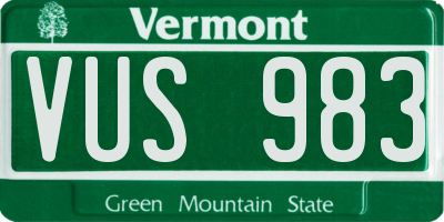 VT license plate VUS983