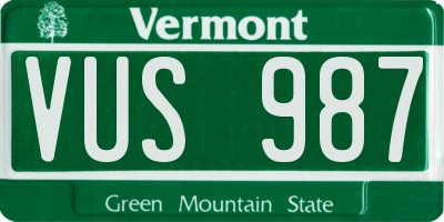 VT license plate VUS987
