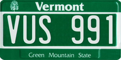 VT license plate VUS991