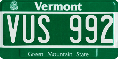 VT license plate VUS992
