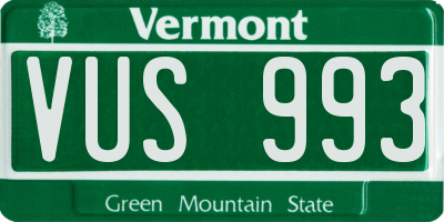 VT license plate VUS993