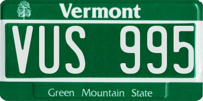 VT license plate VUS995