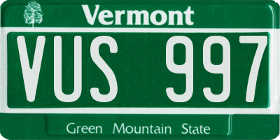 VT license plate VUS997