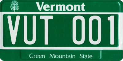 VT license plate VUT001