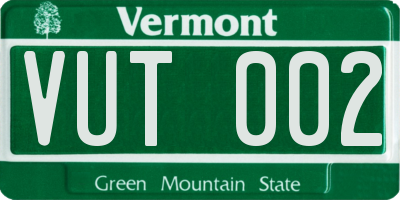 VT license plate VUT002