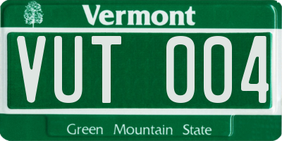 VT license plate VUT004