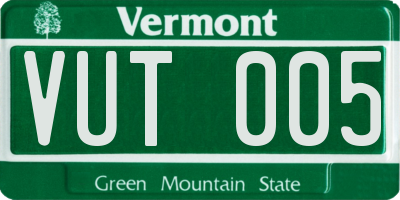 VT license plate VUT005