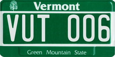 VT license plate VUT006