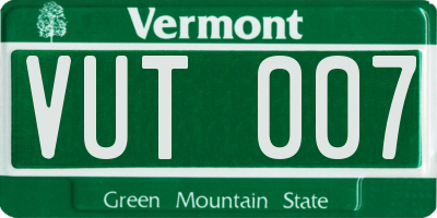 VT license plate VUT007