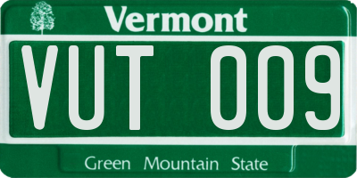 VT license plate VUT009