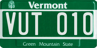 VT license plate VUT010