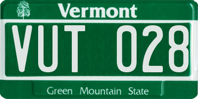 VT license plate VUT028