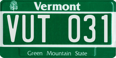 VT license plate VUT031